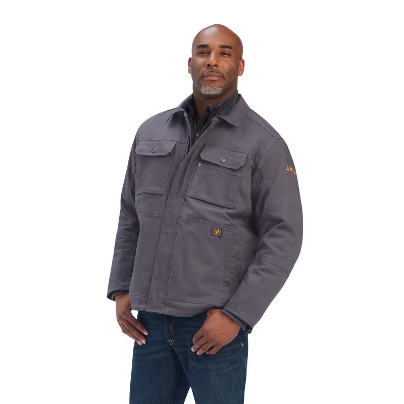 *SALE* LIMITED SIZES & QUANTITIES LEFT!!  Ariat Rebar DuraCanvas Sherpa Lined Coat - Rebar Grey