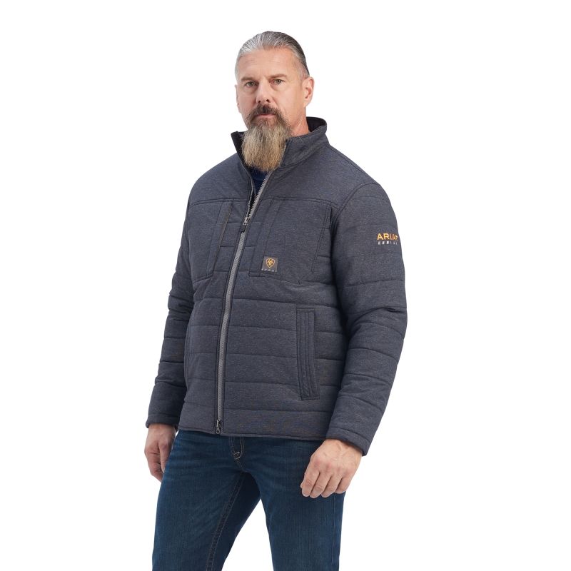 Ariat Rebar Valiant Stretch Canvas water Resistant Insulated Jacket - Charcoal Heather