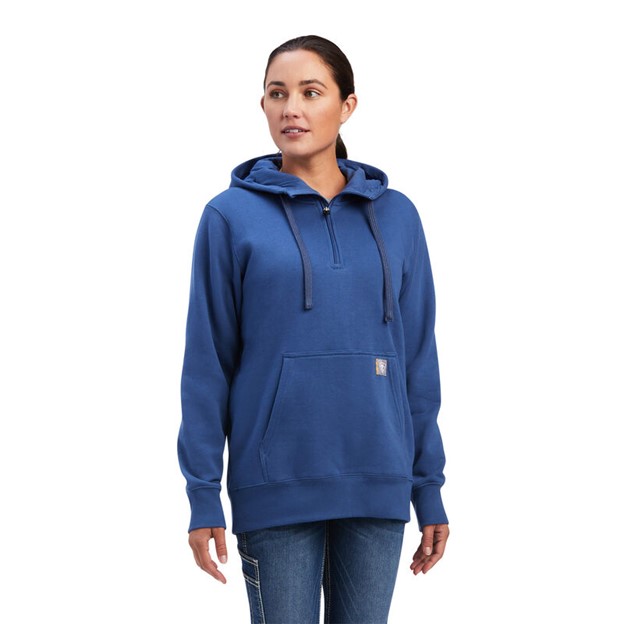 *SALE* LIMITED SIZES & QUANTITIES LEFT!!  Ariat Women's Rebar Skill Set 1/2 Zip Hoodie - True Navy