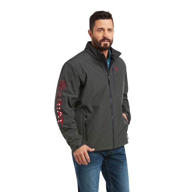 *SALE* LIMITED SIZES & QUANTITIES LEFT!!  Ariat Logo 2.0 Softshell Jacket - Char/ Americana