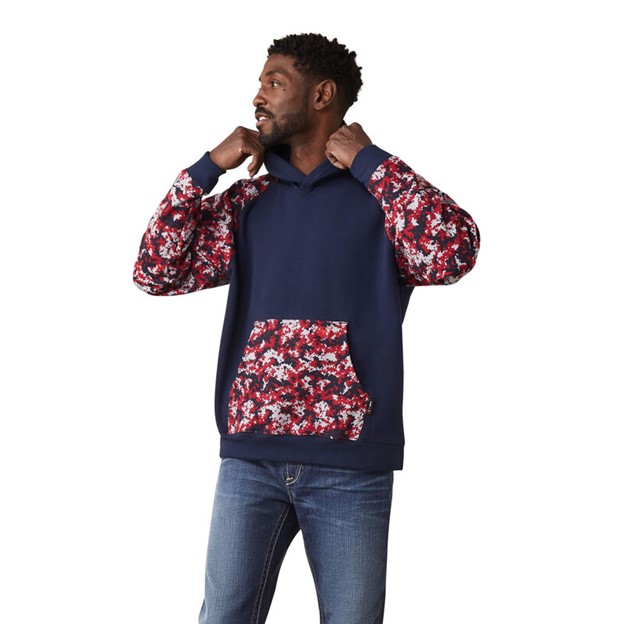 *SALE* LIMITED SIZES & QUANTITIES LEFT!!  Ariat FR Durastretchâ„¢ Patriot Hooded Pullover Sweatshirt - Alloy Patriot Digi Camo