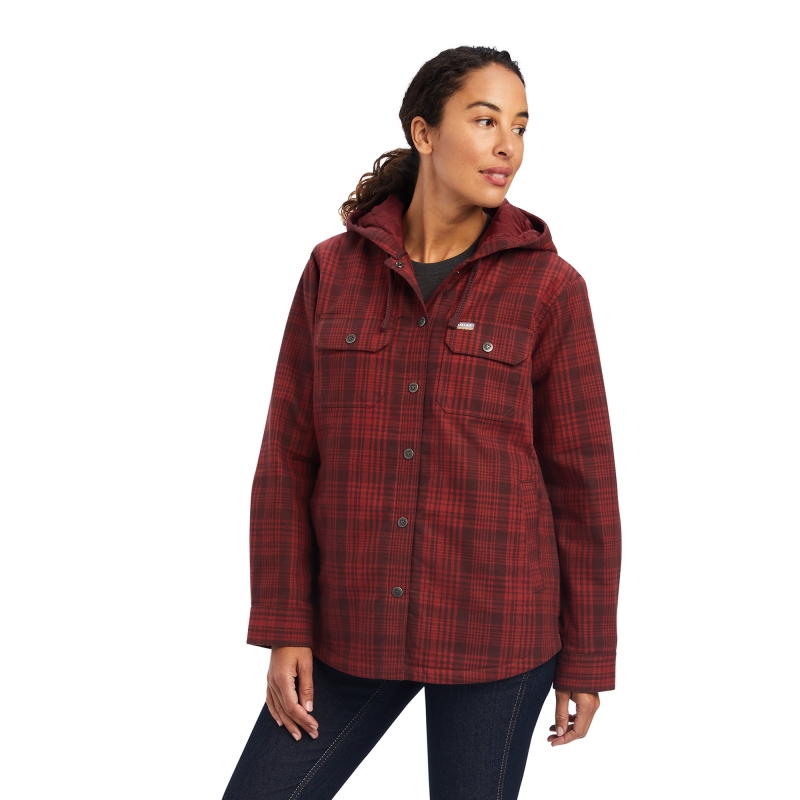 Ariat Women's Rebar Flannel Shirt Jacket - Rosewood