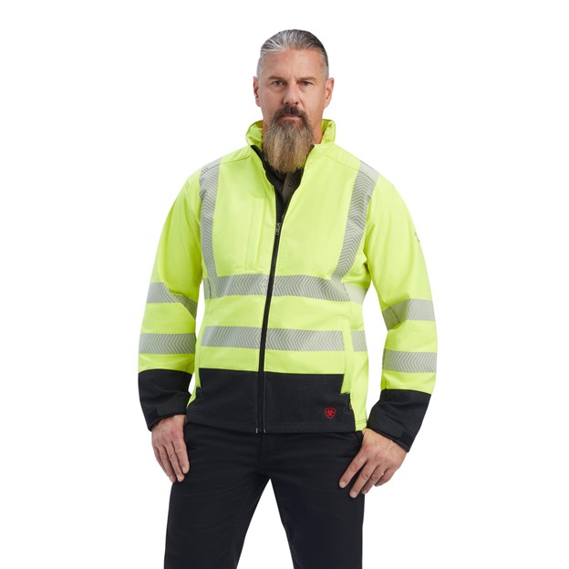 *SALE* LIMITED SIZES & QUANTITIES LEFT!!  Ariat FR Class 3 Vernon Hi-Vis Softshell Jacket - Hi-Vis Yellow