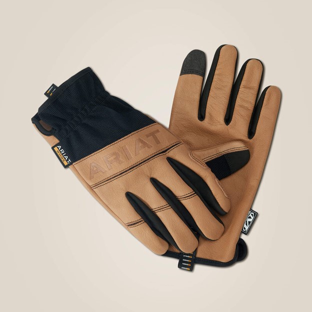 Ariat FlexPro Leather Driver Work Glove - Brown/ Black