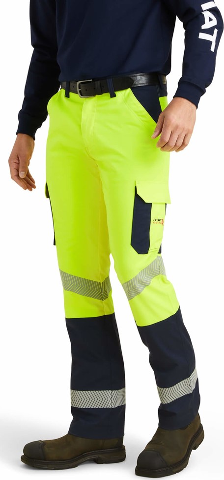*SALE* LIMITED SIZES & QUANTITIES LEFT!! Ariat FR M7 Class E Slim DuraLight Stretch Ripstop Straight Leg Pant - Hi Vis Yellow
