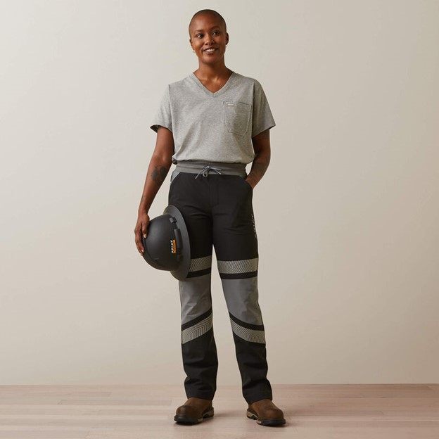 *SALE* LIMITED SIZES & QUANTITIES LEFT!!  Ariat Women's Rebar Reflective DuraStretch Pull-On Slim Leg Pant - Black