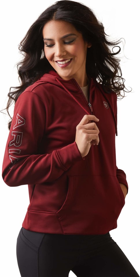*SALE* LIMITED SIZES & QUANTITIES LEFT!! Ariat Women's TEK Hooded Sweatshirt - Pomegranate