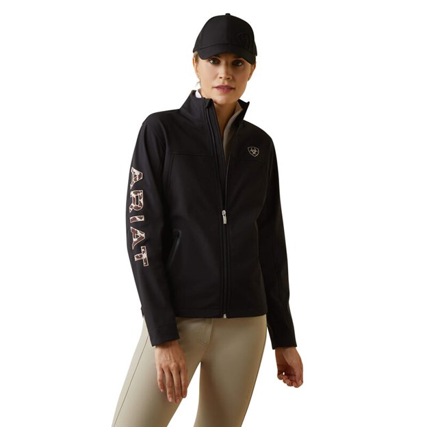 Ariat Women's New Team Softshell Full Zip Jacket - Black/ Pony