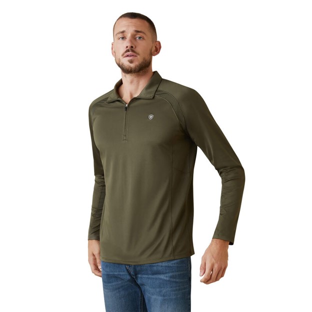 Ariat Sunstopper Quarter-Zip L/S Shirt - Beetle