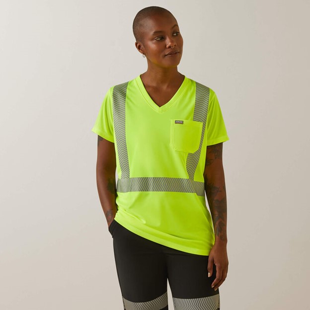 Ariat Hi-Vis ANSI V-Neck Pocket S/S Shirt - Hi-Vis Yellow