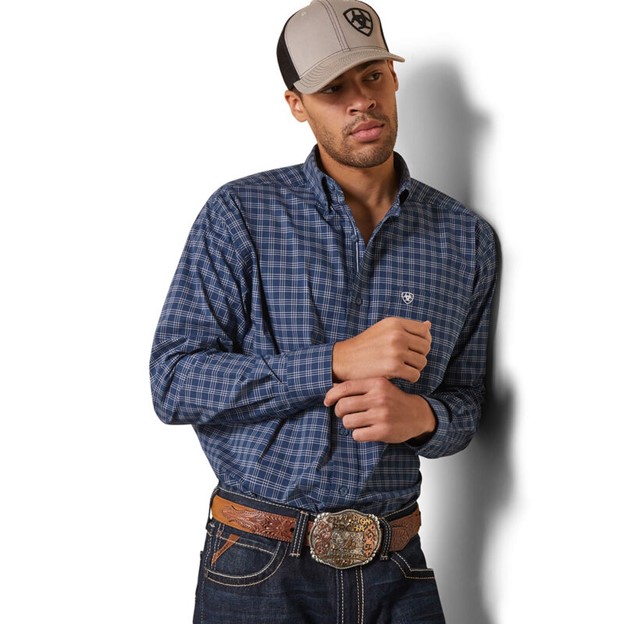 *SALE* LIMITED SIZES LEFT!! Ariat Pro Series Karim Classic Fit Button Front L/S Shirt - Moonlit Ocean