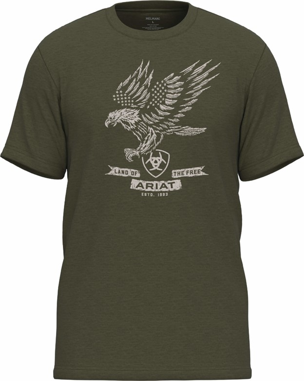 Ariat Fighting Eagle Crewneck S/S Shirt - Military Heather