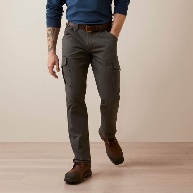 Ariat M4 Rebar Relaxed Fit Made Tough Straight Leg Cargo Pant - Rebar Grey