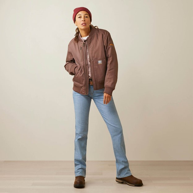 *SALE* LIMITED SIZES & QUANTITIES LEFT!!  Ariat Women's Rebar DuraCanvas Bomber Jacket - Peppercorn