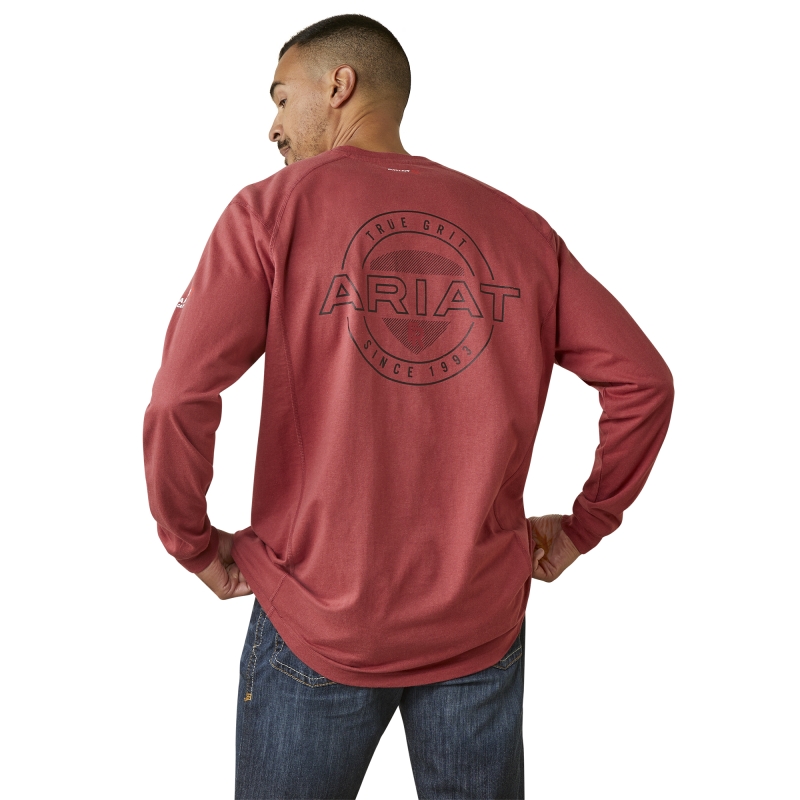 Ariat FR Air True Grit Crewneck L/S Shirt - Brick Red