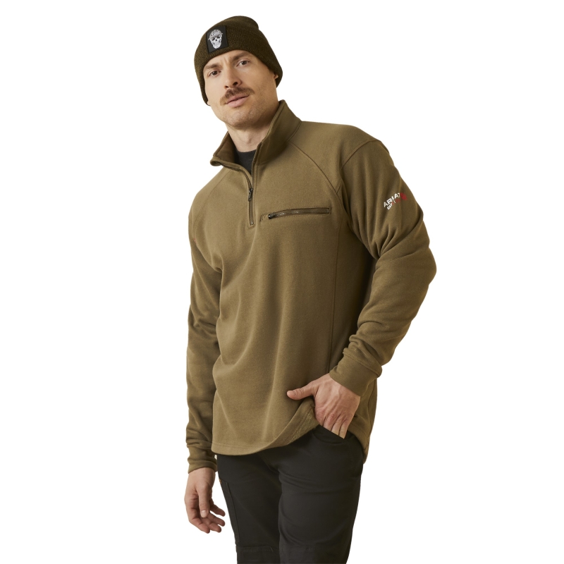 *SALE* LIMITED SIZES & QUANTITIES LEFT!!  Ariat FR Rev Quarter-Zip Fleece Sweatshirt - Beech