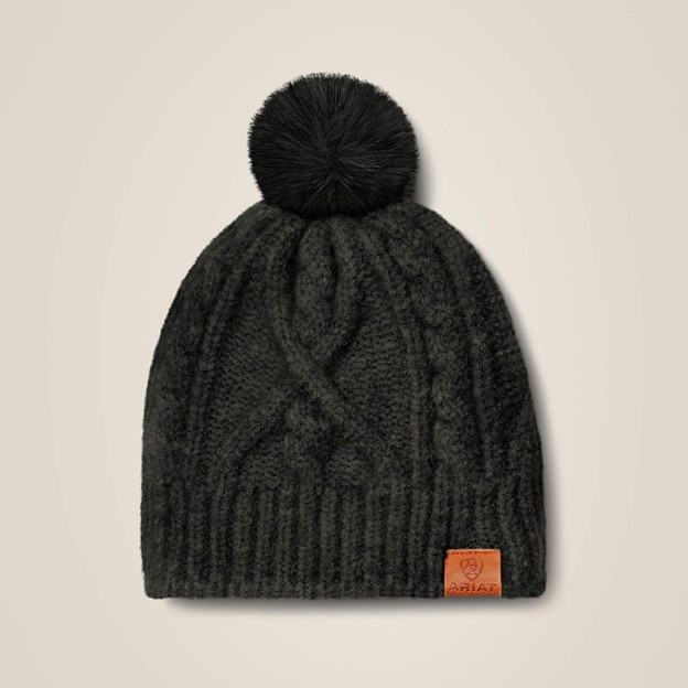 *SALE* LIMITED STOCK LEFT!! Ariat Women's Entwine Pom Beanie - Black