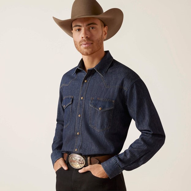 Ariat Classic Denim Snap Front L/S Shirt - Broadway