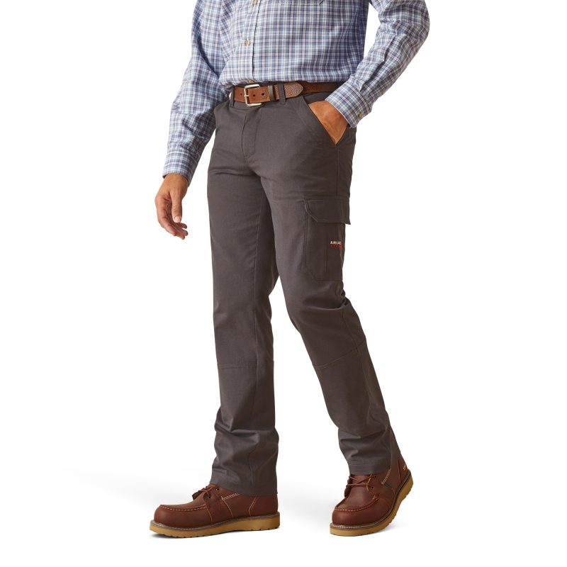 *SALE* LIMITED SIZES & QUANTITIES LEFT!!  Ariat FR M7 Slim Fit DuraLight Stretch Twill Straight Leg Cargo Pant - Charcoal