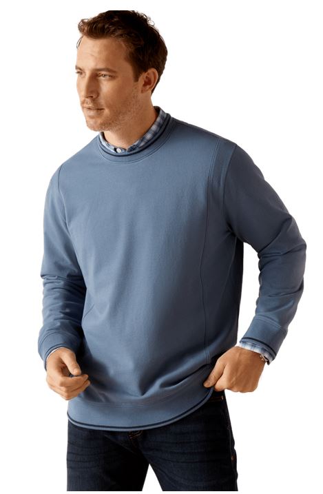 *SALE* ONLY MEDIUM LEFT!! Ariat Tedstock Crewneck Sweatshirt - Bluefin