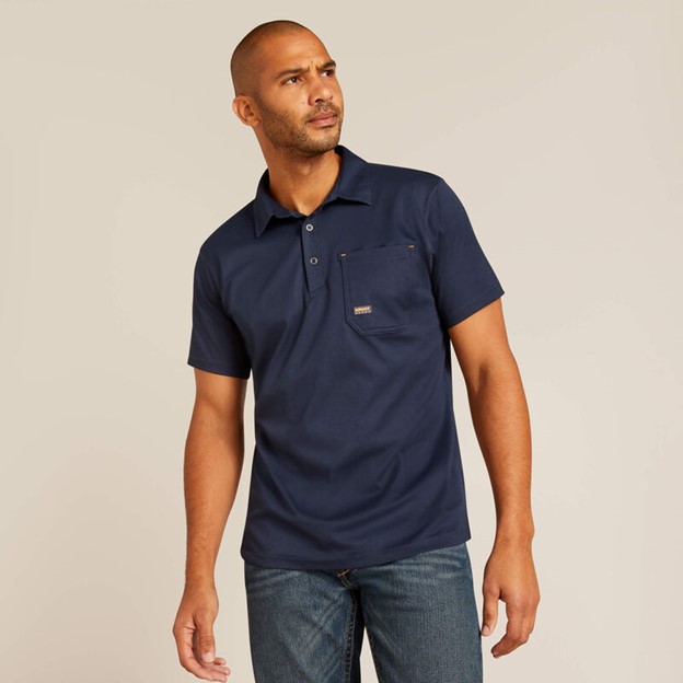 Ariat Rebar Foreman Pocket Polo - Navy