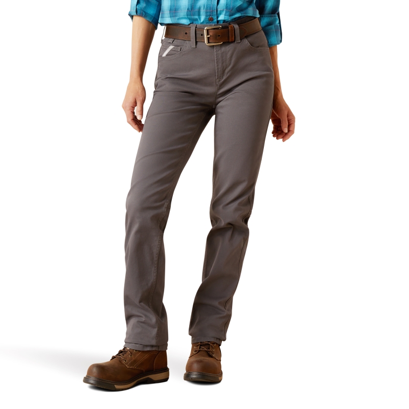 Ariat Women's Rebar Perfect Rise Made Tough Straight Leg Pant - Rebar Grey