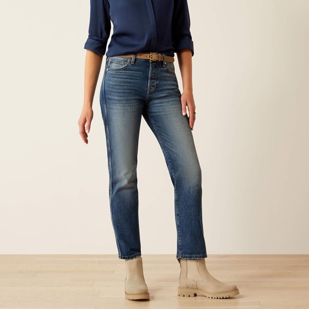 ** SALE** LIMITED SIZES LEFT** Ariat Women's High Rise Bridle Slim Straight Leg Jeans - Seattle