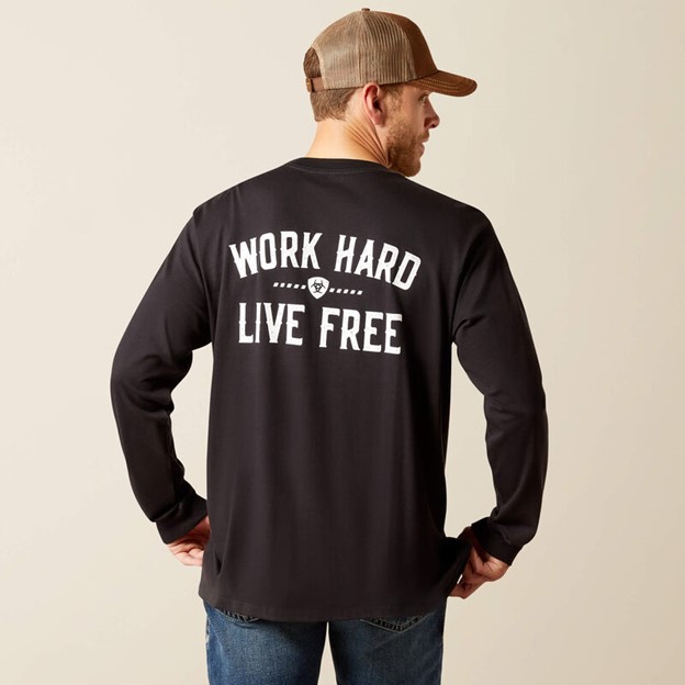 Ariat Rebar Cotton Strong Work Hard Live Free L/S Shirt - Black