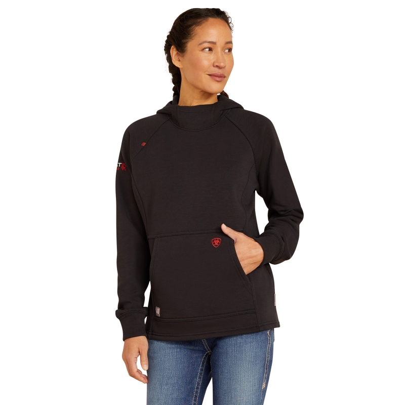 Ariat Women's FR Primo Fleece 2.0 Hooded Pullover Sweatshirt - Black