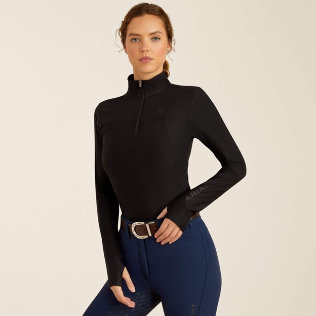 Ariat Women's Lowell 3.0 1/4 Zip Baselayer - Black