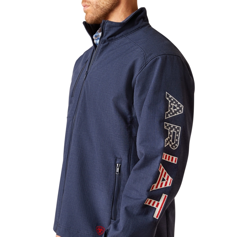*SALE* LIMITED SIZES & QUANTITIES LEFT!!  Ariat FR Team Logo Softshell Jacket - Navy/ USA
