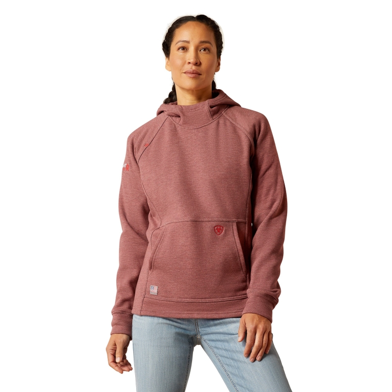 *SALE* LIMITED SIZES & QUANTITIES LEFT!!  Ariat Women's FR Primo Fleece 2.0 Hooded Pullover Sweatshirt - Rose Taupe
