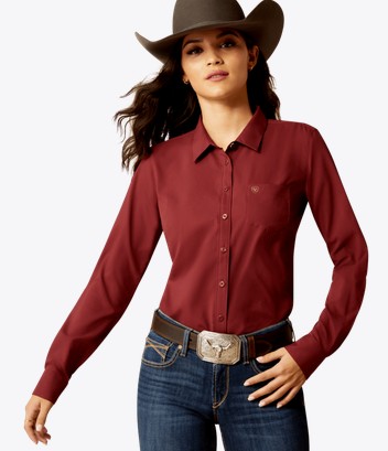 Ariat Women's Kirby Pro Button Front L/S Shirt - Tawny Port