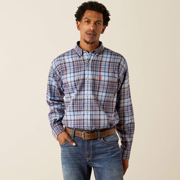 *SALE* LIMITED SIZES & QUANTITIES LEFT!!  Ariat FR Button Front Cienega Work Shirt - Placid Blue