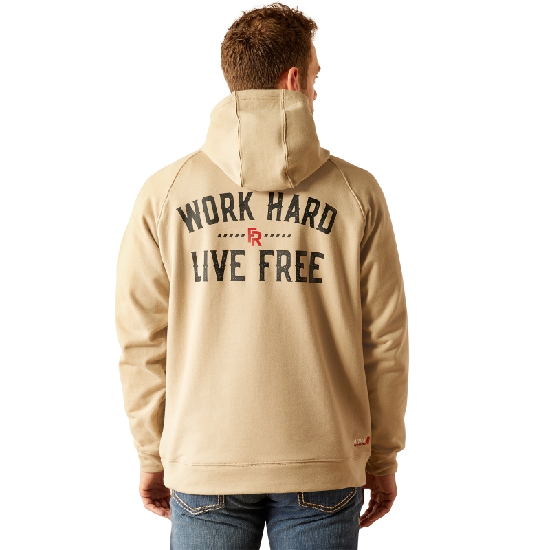 *SALE* LIMITED SIZES & QUANTITIES LEFT!!  Ariat FR Durastretchâ„¢ Work Hard Live Free Pullover Sweatshirt - Silver Mink