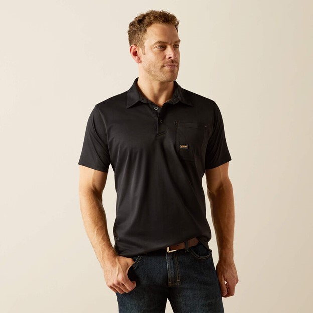 Ariat Rebar Foreman Pocket Polo - Black