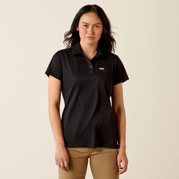 Ariat Women's Rebar Forman Pocket Polo - Black