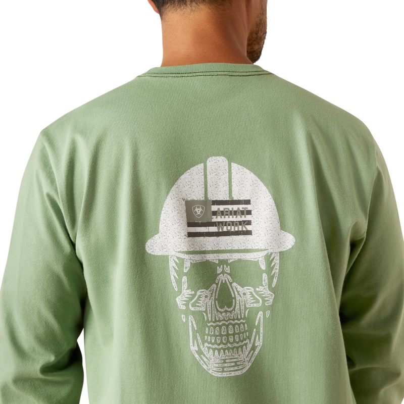 *SALE* LIMITED SIZES & QUANTITIES LEFT!!  Ariat FR Roughneckâ„¢ Skull Logo Crewneck L/S Shirt - Loden Frost
