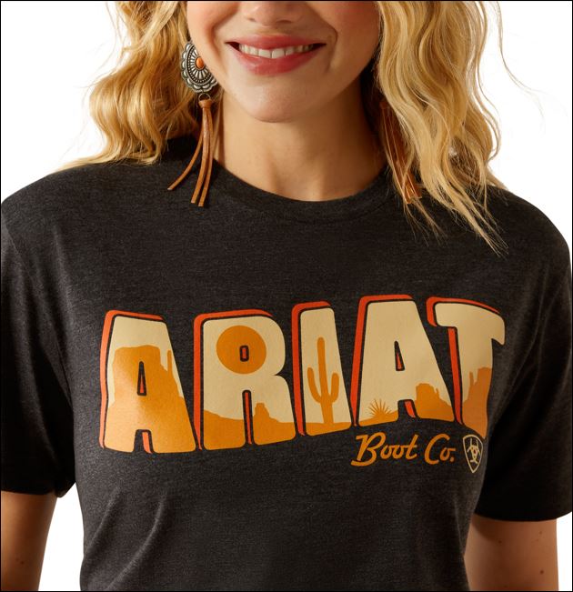 *SALE* ONLY (2) XS LEFT! Ariat Women's Postcard S/S Shirt - Charcoal Heather