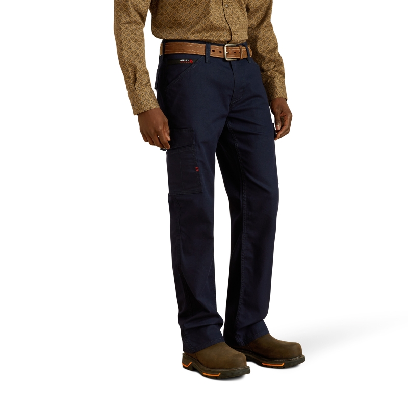 Ariat FR M4 Lightweight Durastretch Cargo Straight Leg Pant - Navy