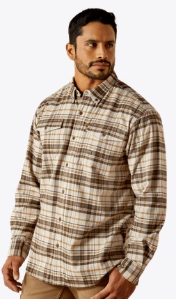 *SALE* LIMITED SIZES AND AVAILABILITY!! Ariat Rebar Flannel DuraStretch Button Front L/S Shirt - Silver Lining