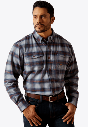 *SALE*LIMITED SIZES AND QUANTITIES LEFT!! Ariat Rebar Flannel DuraStretch Button Front L/S Work Shirt - Monument