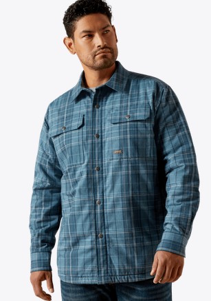 *SALE* LIMITED SIZES AND STOCK LEFT!! Ariat Rebar Flannel Insulated Shirt Jacket - Blue Stone