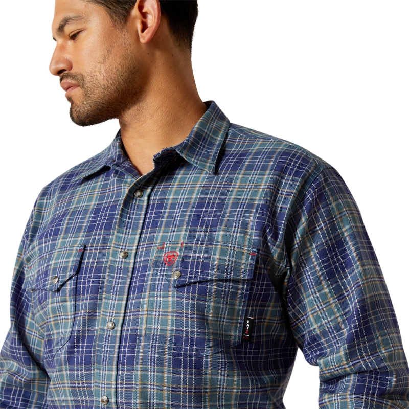 Ariat Orson Snap Front L/S Work Shirt - Orion Blue