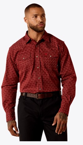 Ariat FR Clemente Retro Fit Snap Front L/S Shirt - Brandy Snifter