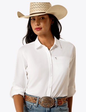 Ariat Women's VentTEK Button Front L/S Shirt - White
