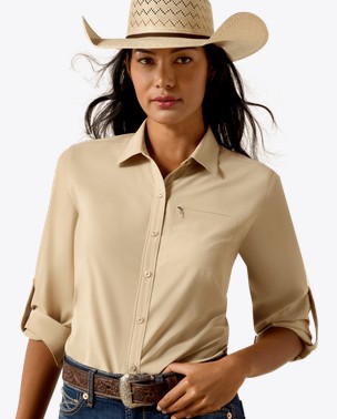 Ariat Women's VentTEK Button Front L/S Shirt - White Pepper