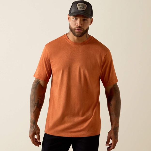 *SALE* LIMITED SIZES AND AVAILABILITY !! Ariat Cotton Strong Standard S/S Shirt - Sunset Orange Heather
