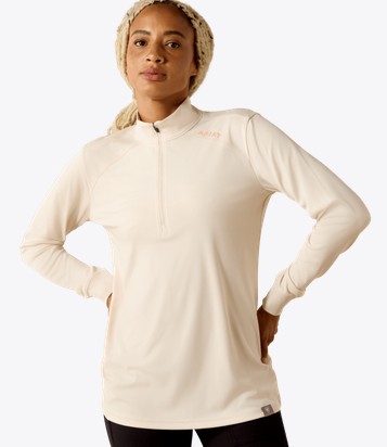 Ariat Women's Rebar Sunblocker 1/2 Zip L/S Shirt - Whisper Pink