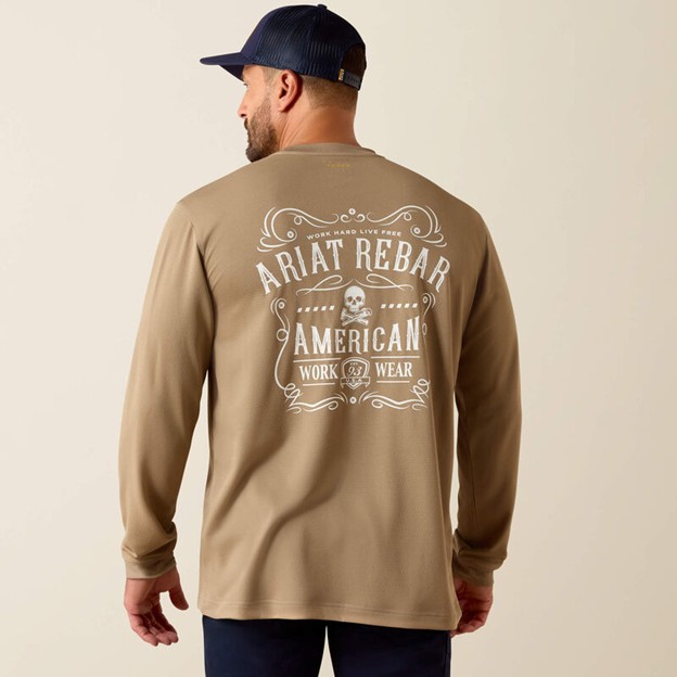 Ariat Rebar Heat Fighter Label L/S Shirt - Greige